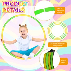 Soulchen 2 Pcs Toy Hoop Exercise Hoop Detachable Adjustable Plastic Hoops Playground Equipment for School Colored Hoops Circles Exercise Ring for Teens Dog Agility Equipment(Yellow and Green)