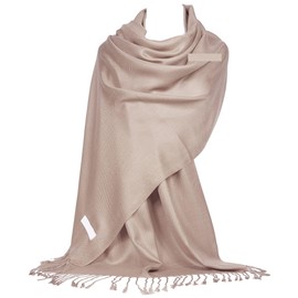 GFM® Pashmina Style Shawl Scarf - Nude Beige - Wedding, Bridesmaids, Proms, Evening, Bridal - Pinkish Beige - (B9-CHMP-glb)