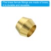 TA-VIGOR 6mm Tube OD Brass Compression Sleeves Ferrules, 25PCS Brass
