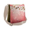 Ambesonne Coral Messenger Bag, Blossoming Sakura Branch, Unisex Cross-body