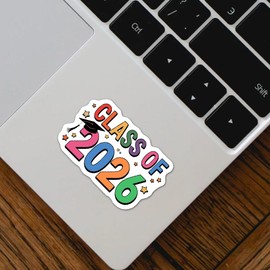 Class of 2026 Graduation Sticker Pack, Colorful Vinyl Decals with Stars, 3 Pieces, 3 Inch, for Laptops, Water Bottles, Scrapbooks