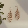 Unbranded 14K Rose Gold Plated Twist Leaf Dangle Drop Earrings
