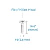 IMScrews 50pcs #6 x 5/8" (16mm) Stainless Flat Head Phillips
