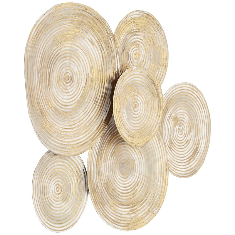 Mesa 32 1/4 Wide Gold Cream-Washed Disk Wall Art -