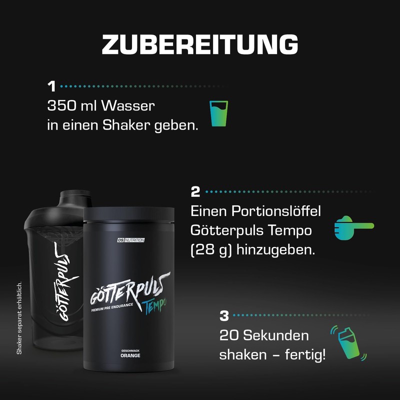 OS NUTRITION Götterpuls Tempo Premium Pre Endurance Drink 560 g