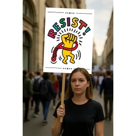 Resistance No Kings In America Protest Sign, Anti-Trump, Political Activist Poster, Rally Sign, Resist Fascism Protest Poster