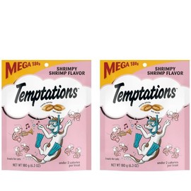 (2 Packs) Classic Shrimpy Shrimp Flavor Crunchy and Soft Treats for Cats, 6.3 Oz Pouch, Provides 100% Complete and Balanced Nutrition for Adult Cats