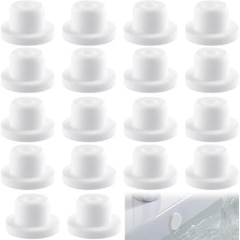 18 Pcs White Bathtub Jet Covers, 14 mm Rubber Hole Plug Waterproof Tube Plugs, Non-Slip Heat-Resistant Reusable Jet Tub Cover Caps