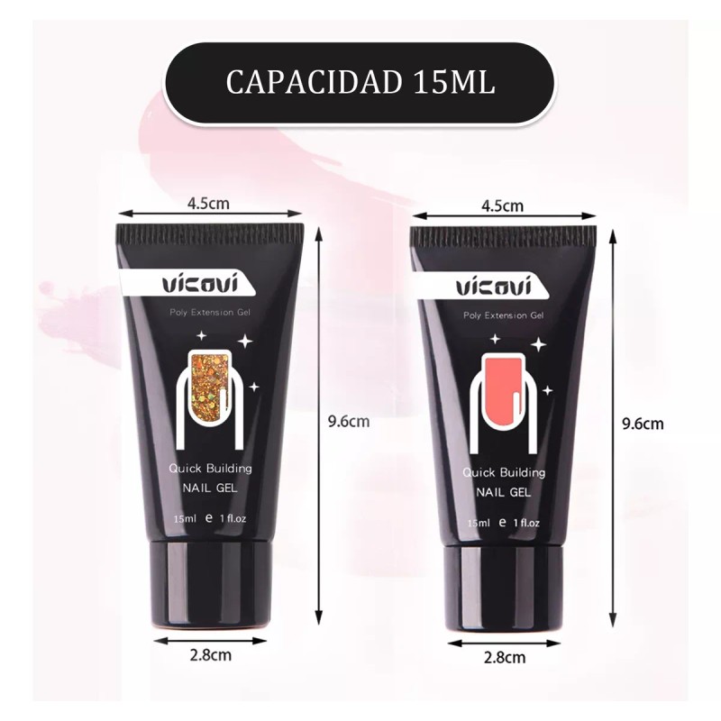 Adilier Kit Gel De Extención De Uñas Esmaltes Mate Cepillo