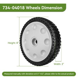 ranwin 734-04018 Front Drive Wheels Fit for Troy Bilt TB240 Mower - 8 Inch Wheels Tires for Troy Bilt Honda Tuff Cut 210 230 Craftsman Self Propelled Mower, Replace 734-04018A, 734-04018B, 2 Pack