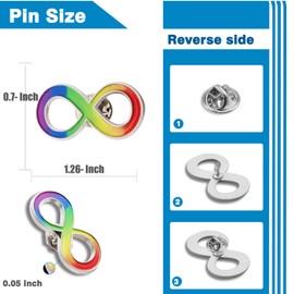 10 Pack Autism Infinity Symbol Lapel Pins Bulk Autistic Autism/Asperger’s Spectrum Disorder ASD Support Love Cause Awareness Pins Badge Souvenir