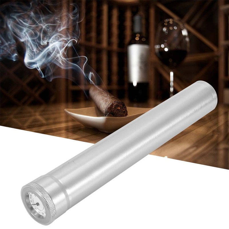 Portable Travel Metal Single Cigar Moisturizing t Tube Holder With