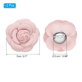 PATIKIL Camellia Fabric Pin, 4 Pcs Flower Brooch Artificial Flowers Brooches for Women Girls Cloth Wedding Party Decor Accessories Jewelry Gift, Pink