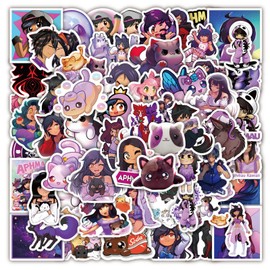 60ppcs Aphmau Stickers Cool Cartoon Game Stickers for Teen Computer,Funny Lovely Anime Vinyl Waterproof Stickers for Water Bottel Laptop Journal Guitar Travel Case