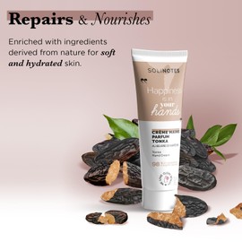 Solinotes Tonka Nourishing Hand Cream – Hydrating Moisturizer with Organic Shea Butter & Sweet Almond Oil - Fast-Absorbing, Non-Greasy Formula for Soft Hands with 97.8% Natural Ingredients (1 Fl Oz)