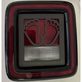 Cute Feets 3D - Black for Jeep Wrangler JK/JKU/JL Rear Tail Light Covers (2019-2023) Non Led Version Love Baby Toes