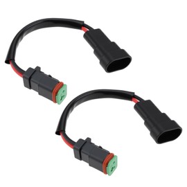 ECSiNG 2 pieces 9006/HB4/9005/HB3 male to 2-pin DTP female adapter for LED light DIY retrofit