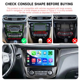 2G+64G Car Radio Stereo for Nissan Rogue/Rogue Sport 2014-2018, Wireless CarPlay/Android Auto 9 Inch HD Touch Screen Android 13 GPS WiFi Bluetooth HiFi Audio FM/RDS HD Backup Camera