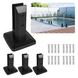 LukLoy 4 Pack T304 Stainless Steel Glass Railing Spigots – No-Drill 780g Heavy-Duty Black Spigots Clamps Glass Railing System for Indoor Stairs, Balconies, Pool Fencing, or Low-Wind Outdoor Use