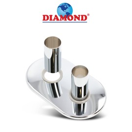 Heating Pipe Cover Set 20 mm Chrome Brass Cover Rosette Double Rosette & 2 Pipe Cover Pipes Pipe Collar Radiator Pipe Cover for Heating Pipes Radiator Cover