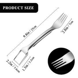 2Pcs Durable Watermelon Fork Slicer Cutter Stainless Steel Watermelon Fork Slicer Portable Useful 2-in-1 Fruit Fork Slicer for Kitchen Gadget Parties
