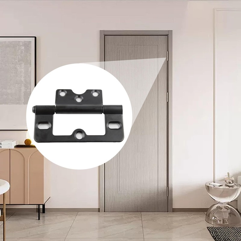 bociloy 6Pcs 3 Inch Non-Mortise Hinge, Black Bifold Door Hinges