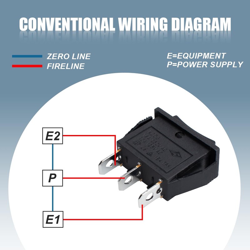 Innfeeltech 3 Pcs Mini Rocker Switch Black KCD3-101 3 Pin
