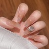 Pure Handmade Nails Press on Nail Reusable Fake Nails Rhinestones