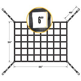 US Cargo Control Truck Bed Cargo Net, 5.5 Foot x 4.2 Foot, Heavy Duty Cargo Net for Pickup Truck Beds with S-Hooks and Cam Buckles, Ideal for Pickup Truck Beds and Trailers