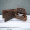 MORUCHA Wallets Men Anti-Theft RFID Blocking Genuine Distressed Hunter Leather