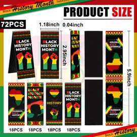 ReliThick 72 Pcs Black History Month Magnetic Bookmarks 2.95 inch Magnetic Page Markers Magnetic Page Clips Black History Month Bookmarks Party Favors for Office Reading