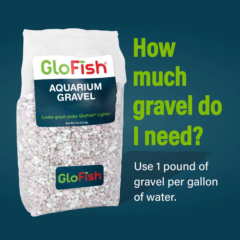 GloFish Aquarium Gravel 5 Pounds, Pearlescent, Complements Tanks and Décor
