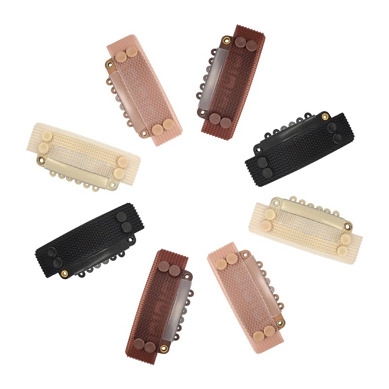 6 Pcs Stickable Wigs Clips U-Shape Snap Clips 32mm 6-Teeth