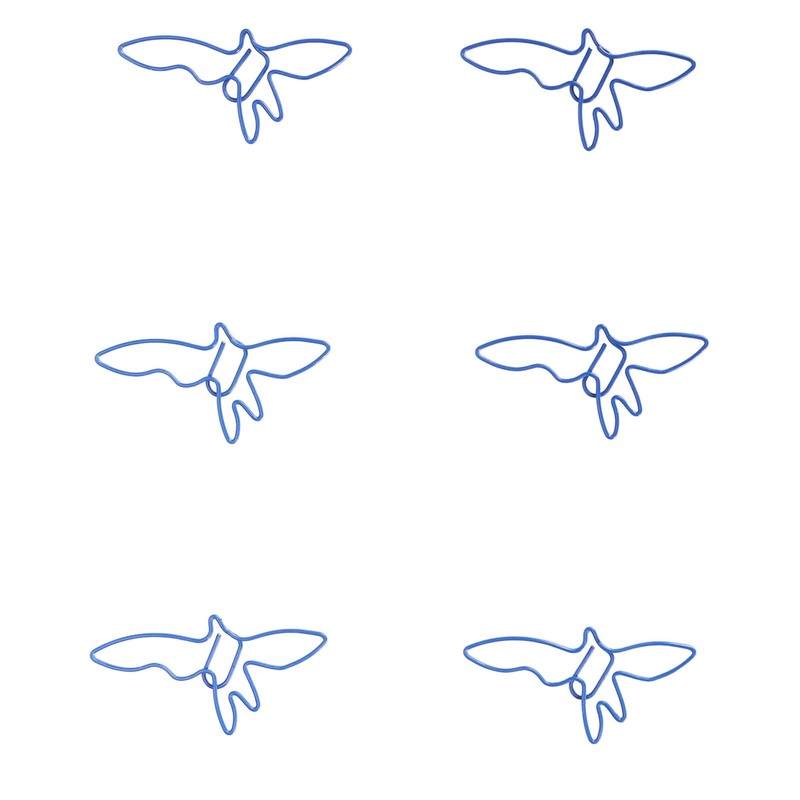 100pcs Blue Birds Paper Clips Creatively Cute Plated Metal Bookmark