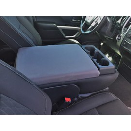 Auto Console Covers- Premium Center Console Cover Fits The Nissan Titan 2015-2025 Middle Console Armrest Cover Waterproof Neoprene Fabric (Gray)