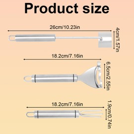 3pcs Corn Cob Peeler, Stainless Steel Corn Cob Holders Stripper & Thresher with Ergonomic Handle Essential Kitchen Tool for Dining Enthusiasts