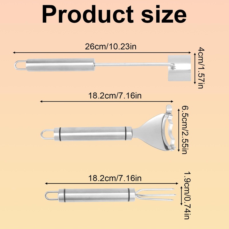 3pcs Corn Cob Peeler, Stainless Steel Corn Cob Holders Stripper
