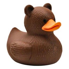 Brown Bear Duck Figurine – Quirky Bear-Themed Rubber Duck Style Décor – 3D Printed in Canada