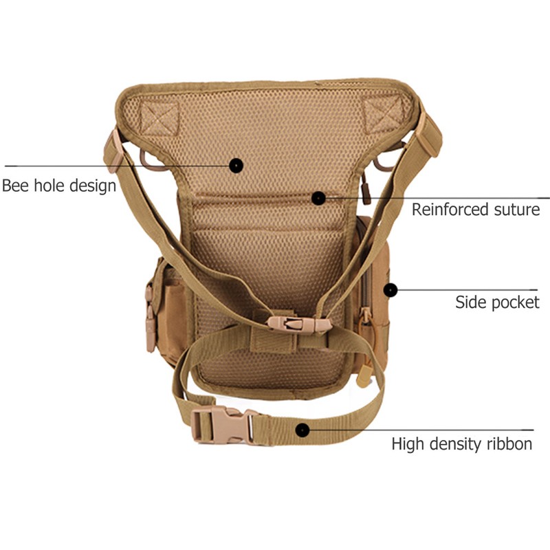 Men Adjustable Military Thigh Bag Utility Waist Pack Pouch Hiking
