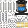 M5 Stainless Steel 304 Turnbuckle Wire Tensioner Kit with 328FT