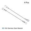 PATIKIL Stainless Steel Strap Cable 1.5mmx10cm 4pcs Eyelet End Security