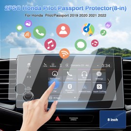 Sunsdrew 2PCS Screen Protector for 2019-2022 Honda Pilot/Passport 8-inch Touch Screen Radio Display Protector 9H Tempered Glass Protective Film Anti-Glare Pilot Passport Accessories