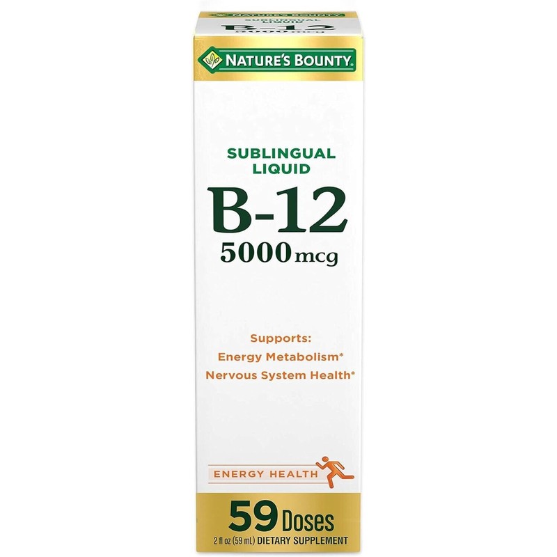 Liquid B12 5000 mcg Sublingual B-12 Energy Metabolism Support Expiry
