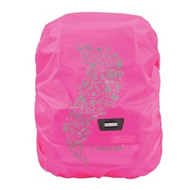 Step by Step Rain/Safety Cover Reflective Pink Fits All School Bags and Satchels Protects Against Rain and Dirt M, neon pink, Modern-safety