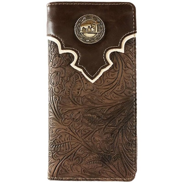Cross Praying Cowboy Men Wallet Western Bifold Check Book Style