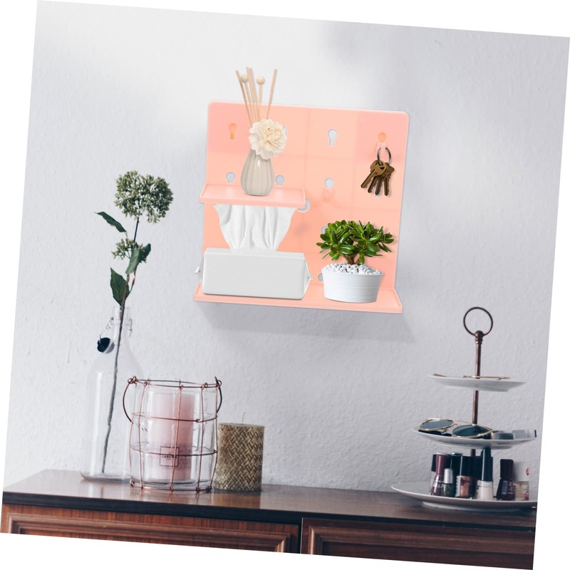 ULTECHNOVO Multi-Purpose Pegboard Wall Shelf Baskets Space Saving Living Room