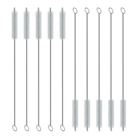 Mmaxboss Cepillo para Popotes, Limpia Pipas para Manualidades, Cepillo para Popotes de Acero Inoxidable y Silicona,Limpia Popotes, Cepillo de Limpiador de Paja Largos de （10PCS）