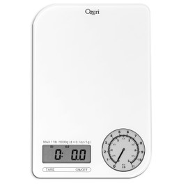 Ozeri Rev Digital Kitchen Scale with Electro-Mechanical Weight Dial, Gray Dial