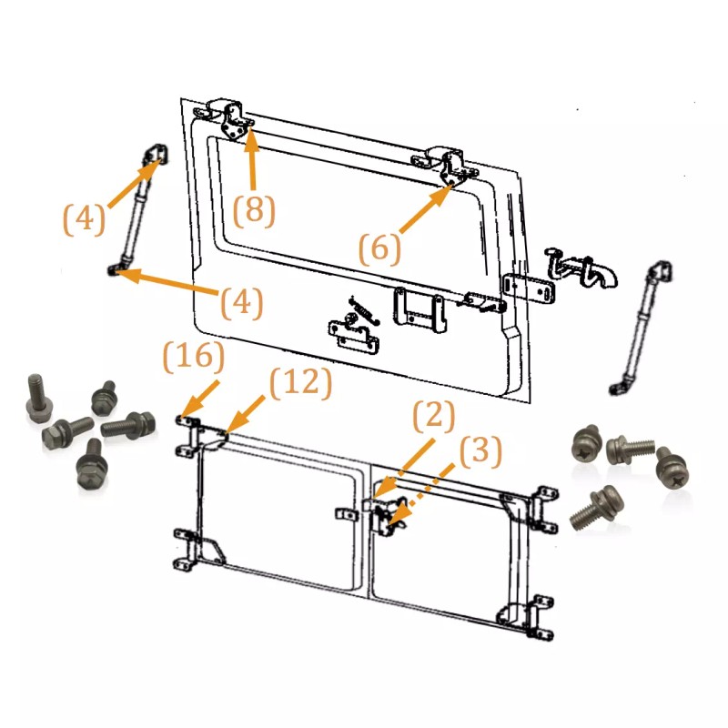 Overland Metric Rear Lift Gate & Barn Doors Stainless Screw