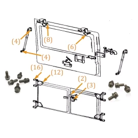 Overland Metric Rear Lift Gate & Barn Doors Stainless Screw Bolt Kit Toyota FJ40 Land Cruiser